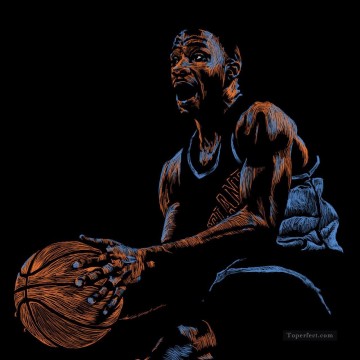 スポーツ Painting - バスケットボール08印象派